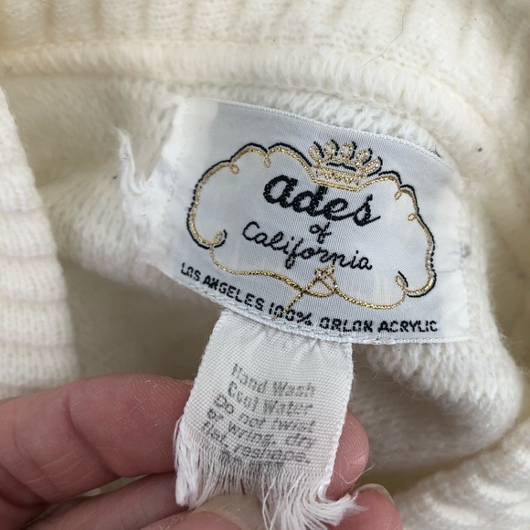 VTG 60s Knit Poncho Cape, Ades of California, LA - Picture 7 of 11